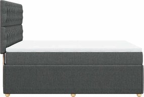 vidaXL Κρεβάτι Boxspring με Στρώμα Σκούρο Γκρι 160x200 εκ Υφασμάτινο