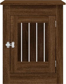 vidaXL Κλουβί Σκύλου Καφέ Δρυς 55x80x68 εκ. από Επεξεργ. Ξύλο