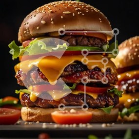 Intra Συλλεκτικό Ξύλινο Παζλ Plywood  4mm - Λαχταριστό Cheeseburger με φρέσκα υλικά Σε Ξύλινο Κουτί - Διαστάσεις: 10x10 cm – 25 κομμάτια