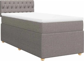 vidaXL Κρεβάτι Boxspring με Στρώμα Taupe 90x190 εκ.Υφασμάτινο