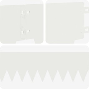 vidaXL Περίγραμμα γκαζόν 30 τμχ. 103 x 15 εκ Ατσάλι Λευκό