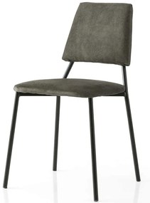 Καρέκλα Lima (Σετ 2Τμχ) 974NMB1905 42,5x54x77,5cm Dark Grey Βελούδο, Μέταλλο