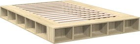 vidaXL Πλαίσιο Κρεβατιού Sonoma Δρυς 150x200 εκ. Επεξεργασμένο Ξύλο