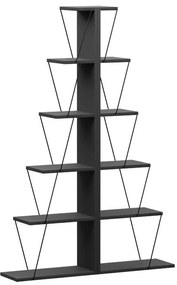 Βιβλιοθήκη mini Tars ανθρακί-μαύρο 130x22x146εκ 100x22x150 εκ.