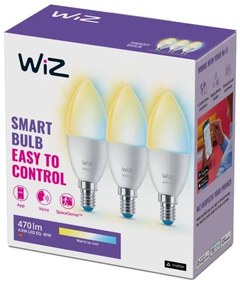 Έξυπνη Λάμπα 3xE14 40W C37 LED Λευκό Σετ Κερί 3CCT Dimmable 929002448733 Wiz-929002448733-Λευκό 929002448733