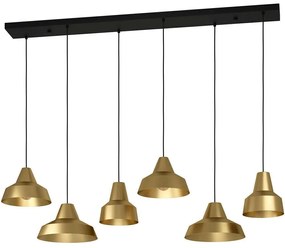 Φωτιστικό Οροφής - Ράγα Savarna 390017 145,5x40,5x130cm 6xE27 40W Black-Gold Eglo Steel