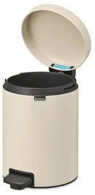 Κάδος απορριμμάτων με πεντάλ Brabantia NewIcon 1005527, 5 L, Ομαλό κλείσιμο, Αντιολισθητική βάση, Μπεζ