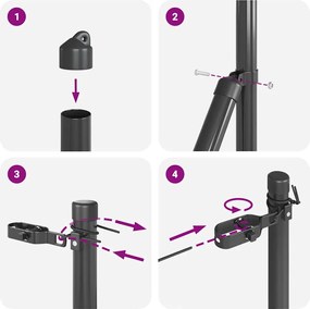 vidaXL Στύλος Περιφράξεων 26 pcs Γκρι 3,2 x 3,2 x 210 εκ
