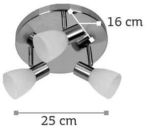 InLight Επιτοίχιο σποτ από μέταλλο σε νίκελ ματ απόχρωση 3XE14 D:25cm (9064-3Φ-Νίκελ Ματ)