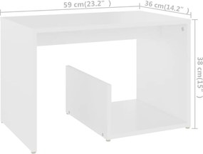vidaXL Τραπέζι Βοηθητικό Λευκό 59 x 36 x 38 εκ. από Επεξ. Ξύλο
