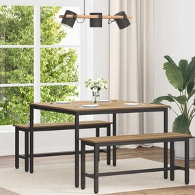 vidaXL Τραπεζαρίες 110 x 110 x 75 cm ΜΕΤΑΛΛΟ Ορθογώνιος