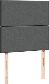 vidaXL Κρεβάτι Boxspring με Στρώμα Σκούρο Γκρι 100x200 εκ. Υφασμάτινο