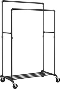 Κρεμάστρα Δαπέδου Διπλή Τροχήλατη (100x59x162) Songmics HSR60BV1