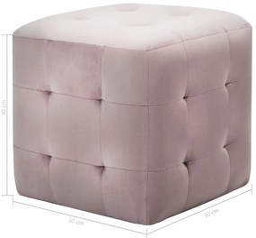 vidaXL Κομοδίνα/Σκαμπό 2 τεμ. Ροζ 30x30x30 εκ. από Βελούδινο Ύφασμα