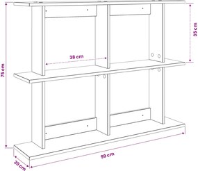 vidaXL Ράφι Τοίχου Επιτοίχιο Μαύρη Δρυς 100 x 20 x 75 εκ
