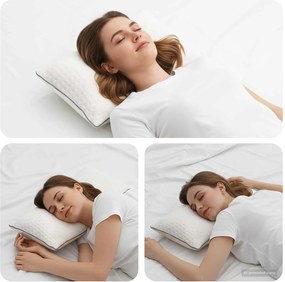 vidaXL Μαξιλάρι Ύπνου Shread Λευκό 60 x 40 x 14,5 εκ Αφρός Μνήμης