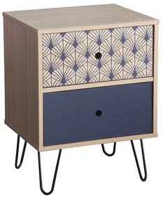 BOTANICA ΚΟΜΟΔΙΝΟ SONOMA ΜΕ PATTERN ΓΚΡΙ ΣΚΟΥΡΟ 45x39xH60cm 09-0995
