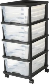 VEVOR Plastic Storage Drawers Cart 4 Drawers Rolling Storage Organizer w/ Wheels