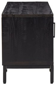 vidaXL Έπιπλο Τηλεόρασης Μαύρο 110 x 35 x 48 εκ. από Μασίφ Ξύλο Πεύκου