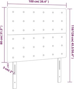 vidaXL Κεφαλάρι Κρεβατιού LED Λευκό 100x5x118/128 εκ