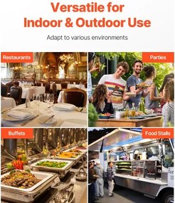 VEVOR Countertop Food Serving Display Container Condiment Dispenser with Lid