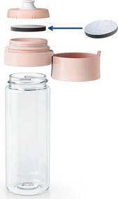 Φιάλη νερού με φίλτρο Brita Fill & Go Vital, 600 ml, φίλτρα MicroDisc, ροζ