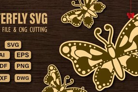 Intra απο ξύλο plywood 3mm-4mm πάχος πεταλούδας και κοπής CNC Δίασταση 20x30 cm INTRAFABR-98741590