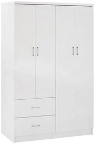 Ντουλάπα BLAKELY Τετράφυλλη με 2 Συρτάρια Λευκή 120x42,5x180,5 εκ. 120x42.5x180.5 εκ.