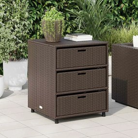 vidaXL Ντουλάπι Αποθήκευσης Κήπου Καφέ 55x59x69 εκ. Συνθετικό Ρατάν