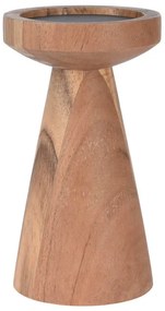 Διακοσμητικό Κηροπήγιο από Ξύλο ακακίας, με διαστάσεις 10x18cm, Καφέ