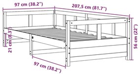 Καναπές Κρεβάτι με Στρώμα Λευκό 90x200 εκ. Μασίφ Ξύλο Πεύκου - Λευκό