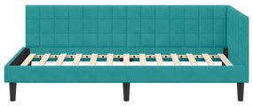 vidaXL Κρεβάτι Γωνίας με κεφαλάρι Τιρκουάζ 100 x 200 cm Βελούδο