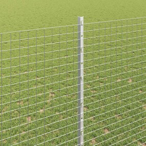 vidaXL Συρματόπλεγμα με Στυλίς 10 x 1,5 m Γαλβανισμένος Χάλυβας Ασημί