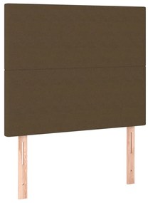 vidaXL Κρεβάτι Boxspring με Στρώμα &amp; LED Σκ.Καφέ 90x190 εκ. Υφασμάτινο