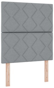 vidaXL Box Spring Bed με Στρώμα Ανοιχτό Γκρι 80x200 cm Ύφασμα