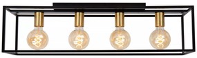 Φωτιστικό Οροφής Lucide 00124-04-30 RUBEN Μαύρο Ματ (Black Mat)|Χρυσό Χρώμα (Gold Coloured)