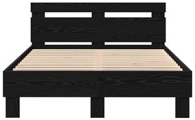 vidaXL Σκελετός Κρεβατιού Μαύρη δρυς 135 x 190 cm Επεξεργασμένο ξύλο