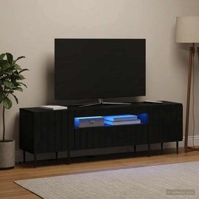 vidaXL Ντουλάπα LED Τηλεόρασης ZWOLLE 153 x 35 x 43 εκ Μαύρο
