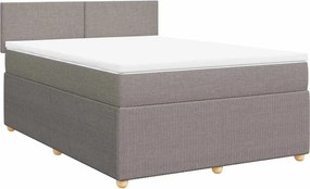 vidaXL Κρεβάτι Boxspring με Στρώμα Taupe 160x200 εκ. Υφασμάτινο