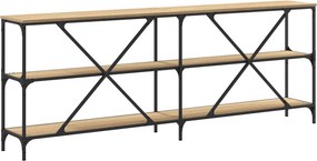 vidaXL Τραπέζι Κονσόλα Sonoma Δρυς 200x30x75 εκ. Επεξ. Ξύλο/Σίδηρος