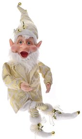 Χριστουγεννιάτικη Φιγούρα Ξωτικό Elf 82842 65cm Ivory-Gold