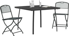 vidaXL Σετ Εξωτερικών Επίπλων 3 pcs Ανθρακί Σίδηρος και Χάλυβας