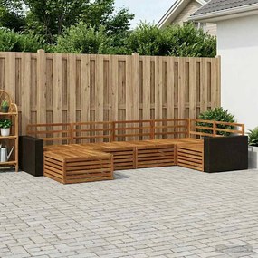 vidaXL Σειρά Καναπέ Εξωτερικού 6 pcs Φυσικό