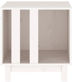 vidaXL Σπιτάκι Σκύλου Λευκό 50 x 40 x 52 εκ. από Μασίφ Ξύλο Πεύκου