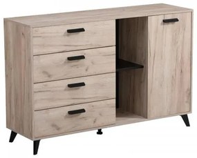 ΚΟΜΟΤΑ-ΜΠΟΥΦΕΣ UMBRIA 3K4F GREY OAK-ΜΑΥΡΟ 137,5*40*90,5 f.d.l 11008659