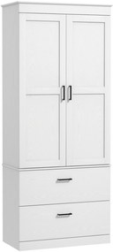 HOMCOM Ανεξάρτητο ντουλάπι κουζίνας με ρυθμιζόμενα ράφια και δύο φαρδιά συρτάρια για σαλόνι, κουζίνα, Λευκό