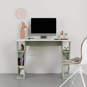 Γραφείο εργασίας Papillon Megapap χρώμα ash green - λευκό 106x50x75εκ