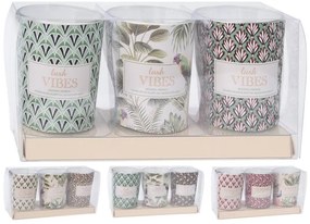 Σετ Αρωματικών Κεριών CC5061000 Σε γυάλινο δοχείο 5 x 5cm, Σε 3 επιλογές σχεδίου και αρώματος