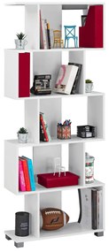 Bookcase from melamine  White 70x25x177 cm.