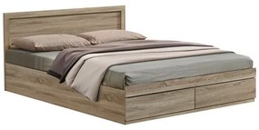 Κρεβάτι Olympus (Για Στρώμα 150x200cm) 123-000237 Με Συρτάρι 155x205x80cm Oak Διπλό